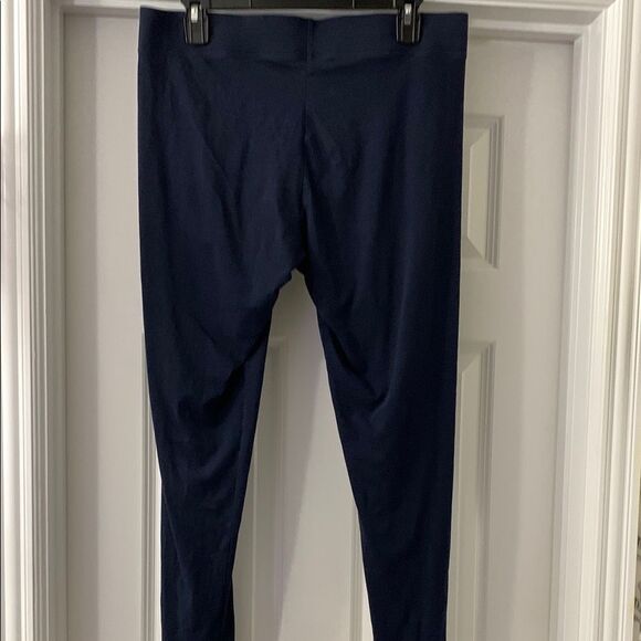 Adidas Blue Leggings Athletic Stretchy Fit - Picture 2 of 6